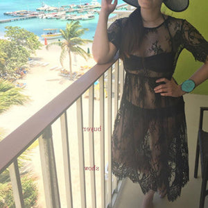 Transparent Dress Sleeve Beach Dress